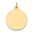 14k Polished and Satin Solid St John the Baptist Medal Round Pendant