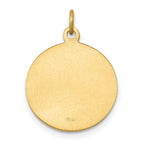 14k Polished and Satin Solid Saint George Medal Round Charm