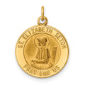 14k Polished and Satin Solid Saint Elizabeth Seton Medal Round Charm