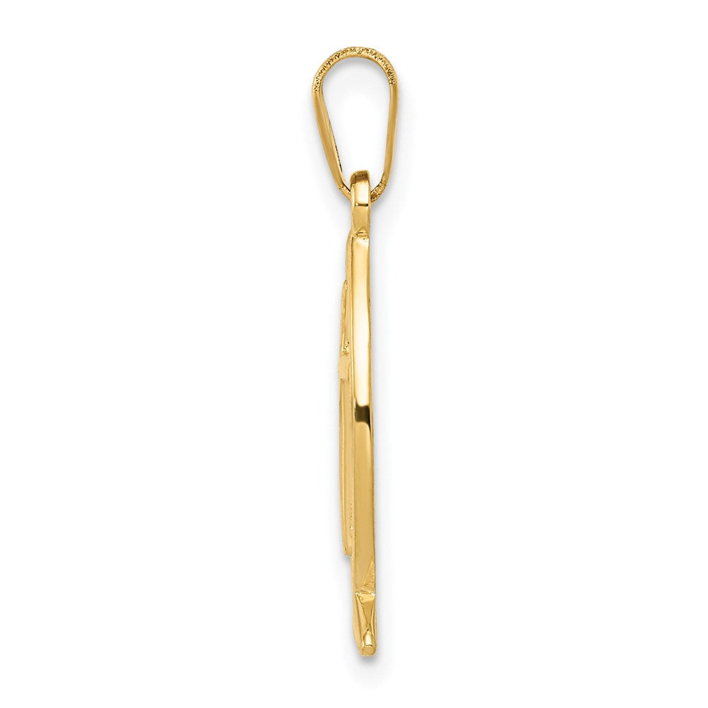 14k Cross Ichthus Fish Pendant