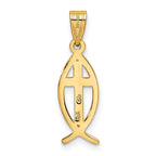14k Cross Ichthus Fish Pendant