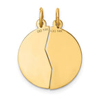 14K MIZPAH COIN 2-piece Round Charm