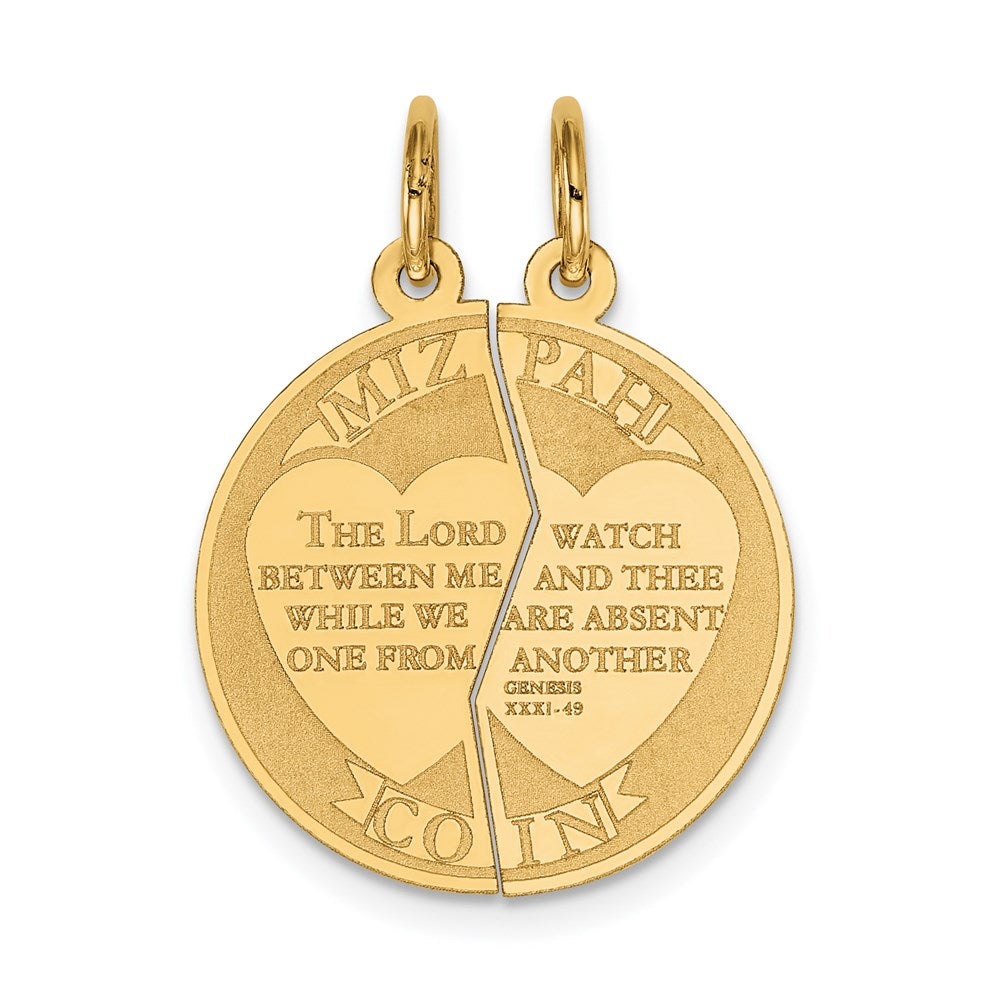 14K MIZPAH COIN 2-piece Round Charm