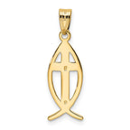 14k Cross Ichthus Fish Pendant
