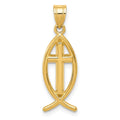 14k Cross Ichthus Fish Pendant