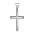 14k White Gold Laser Etched Cross Charm
