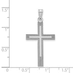 14k White Gold Laser Etched Cross Charm