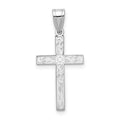 14K White Gold Floral Cross Charm