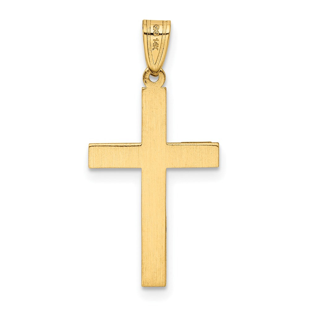 14K Large Polished Cross Charm