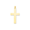 14K Large Polished Cross Charm