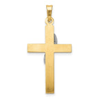 14K Two-Tone Hollow Cross with Drape Charm