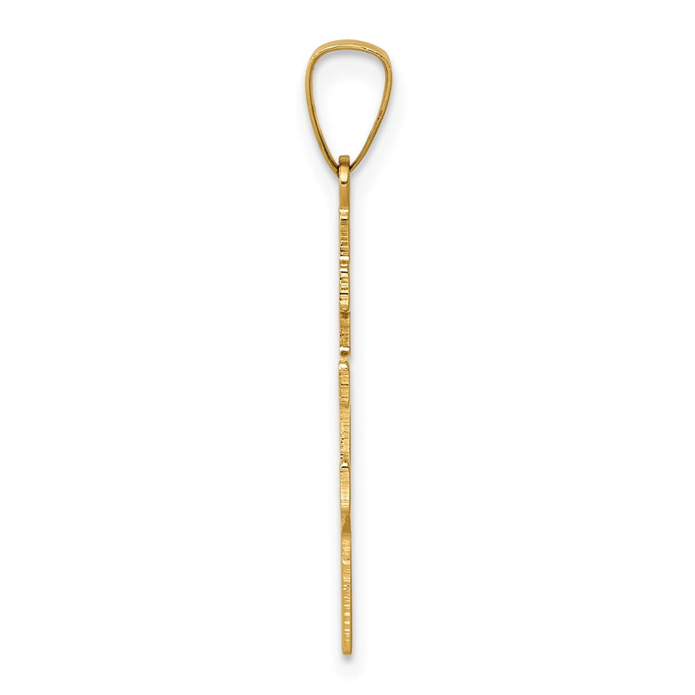 14k Polished Eastern Orthodox Cross Charm