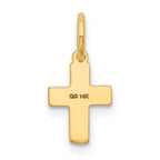 14K Floral Cross Charm