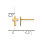 14k Polished Mini Cross Post Earrings