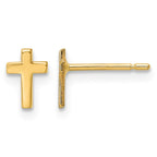14k Polished Mini Cross Post Earrings