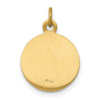 14k Polished and Satin Solid Saint George Medal Round Charm