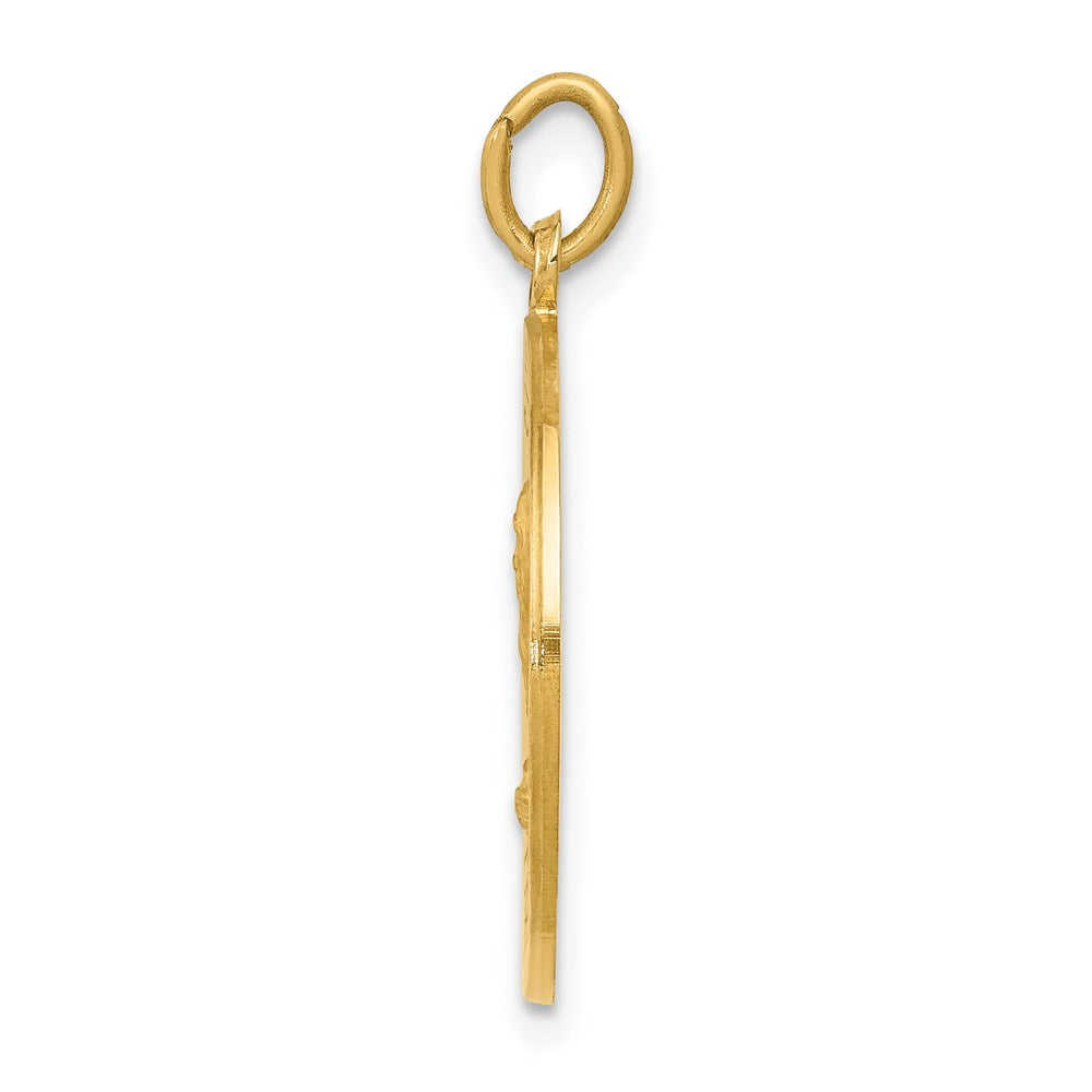 14k Polished and Satin Solid Saint Andrew Medal Pendant