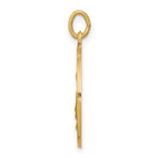 14k Polished and Satin Solid Saint Elizabeth Seton Medal Round Pendant