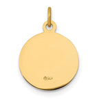 14k Polished and Satin Solid Saint John Medal Round Charm