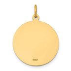 14k Polished and Satin Solid Saint John Medal Round Pendant
