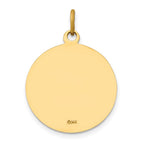14k Polished and Satin Solid St John the Baptist Medal Round Pendant