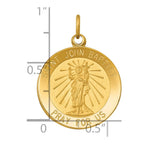 14k Polished and Satin Solid St John the Baptist Medal Round Pendant