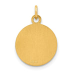 14k Polished and Satin Solid Saint Matthew Medal Round Charm