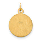 14k Polished and Satin Solid Saint Peter Medal Round Charm