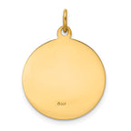 14k Polished and Satin Solid Our Lady of Perpetual Help Medal Round Pendant
