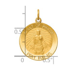 14k Polished and Satin Solid Infant of Prague Medal Round Charm