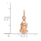 14k Rose Gold Praying Hands Charm