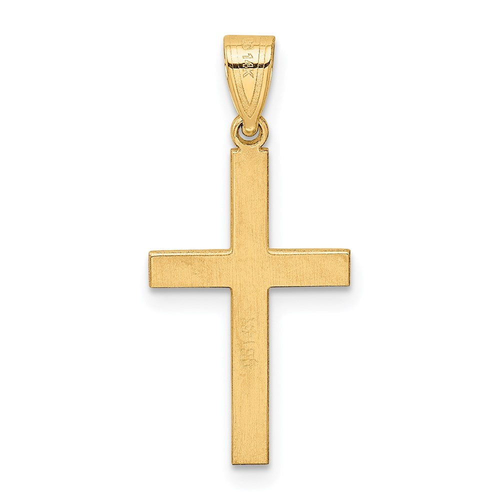 14k Polished .01 carat Diamond Cross Pendant