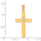 14k Polished .02 carat Diamond Cross Pendant