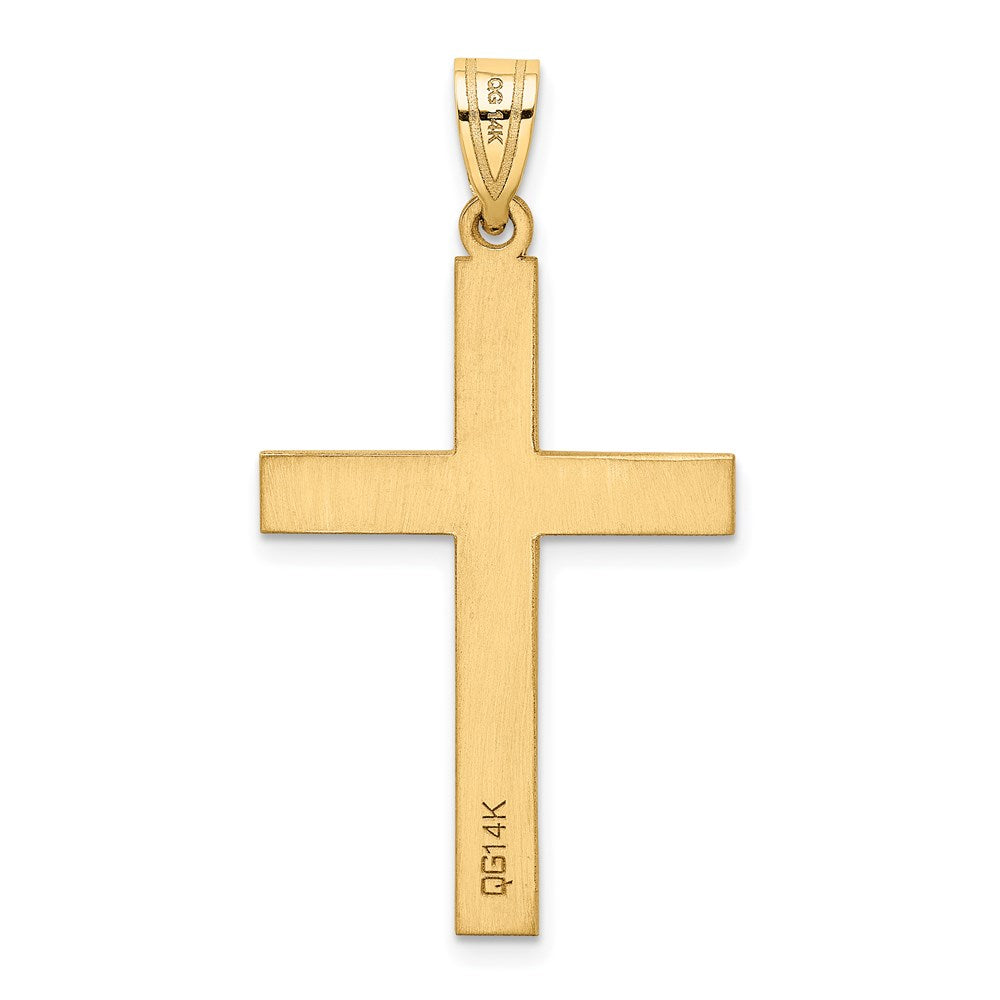 14k Polished .02 carat Diamond Cross Pendant