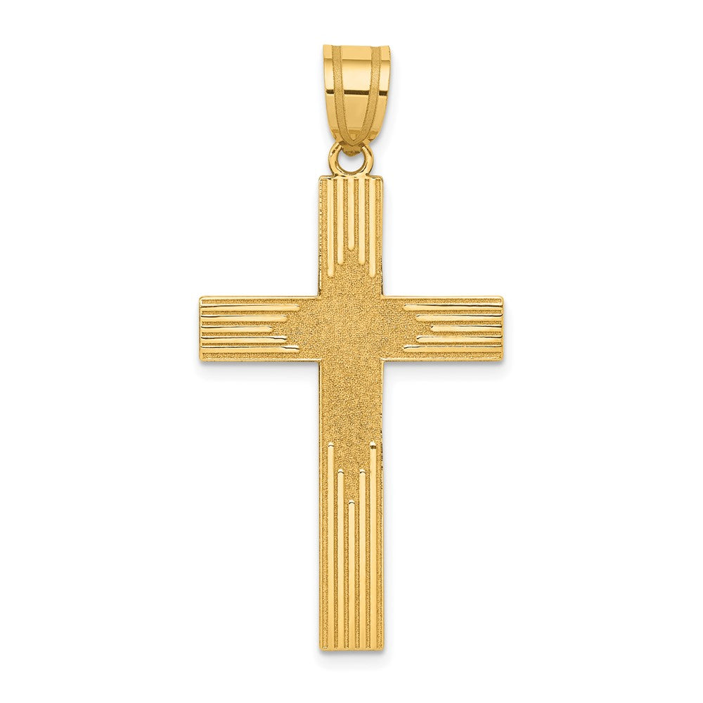14K Laser Designed Cross Pendant