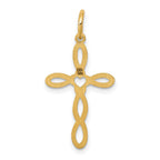 14K Loop with Center Heart Cross Pendant