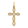 14K Loop with Center Heart Cross Pendant