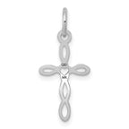14K White Gold Loop with Center Heart Cross Charm