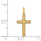 14K Laser Designed Cross Charm