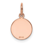 14k Rose Gold Plain .009 Gauge Round Engraveable 10mm Disc Charm