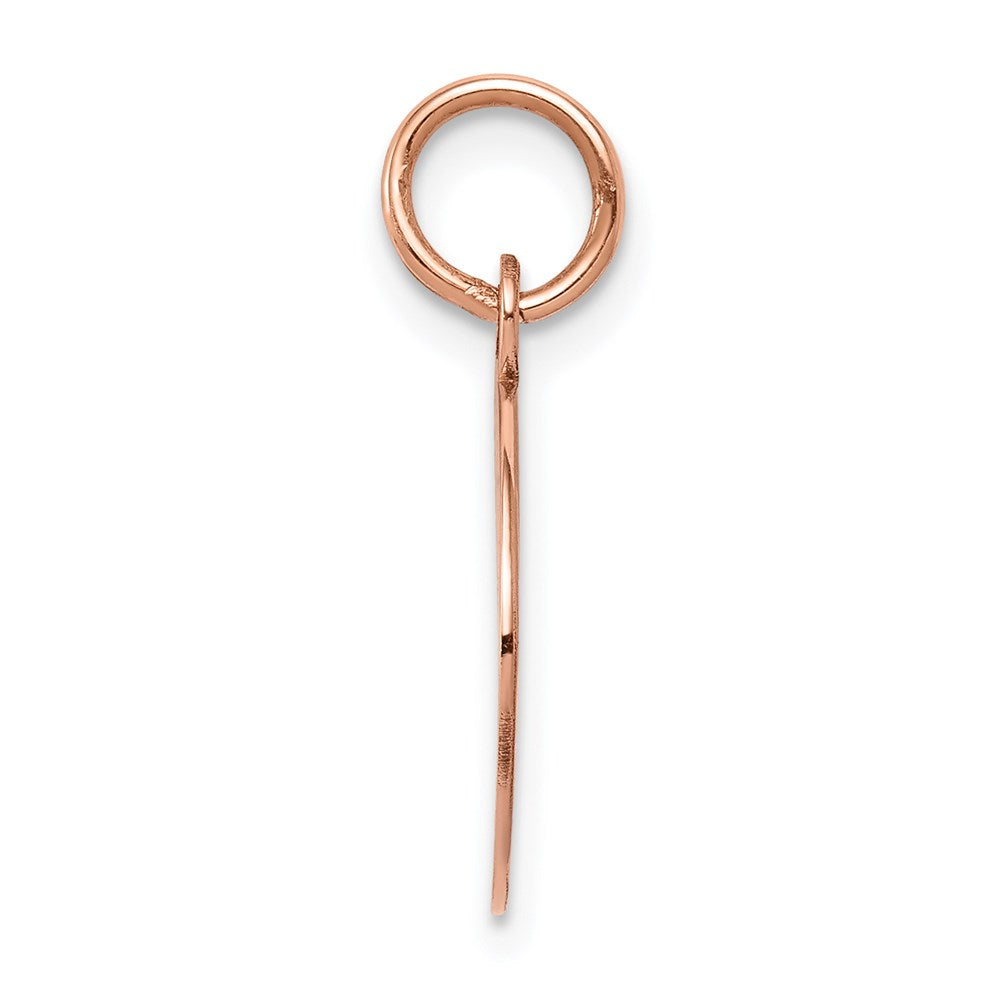 14k Rose Gold Plain .018 Gauge Round Engraveable 12mm Disc Charm