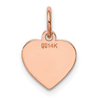 14k Rose Gold Plain .018 Gauge Engraveable Heart 11x9mm Disc Charm
