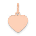 14k Rose Gold Plain .011 Gauge Engraveable Heart 12x10mm Disc Charm
