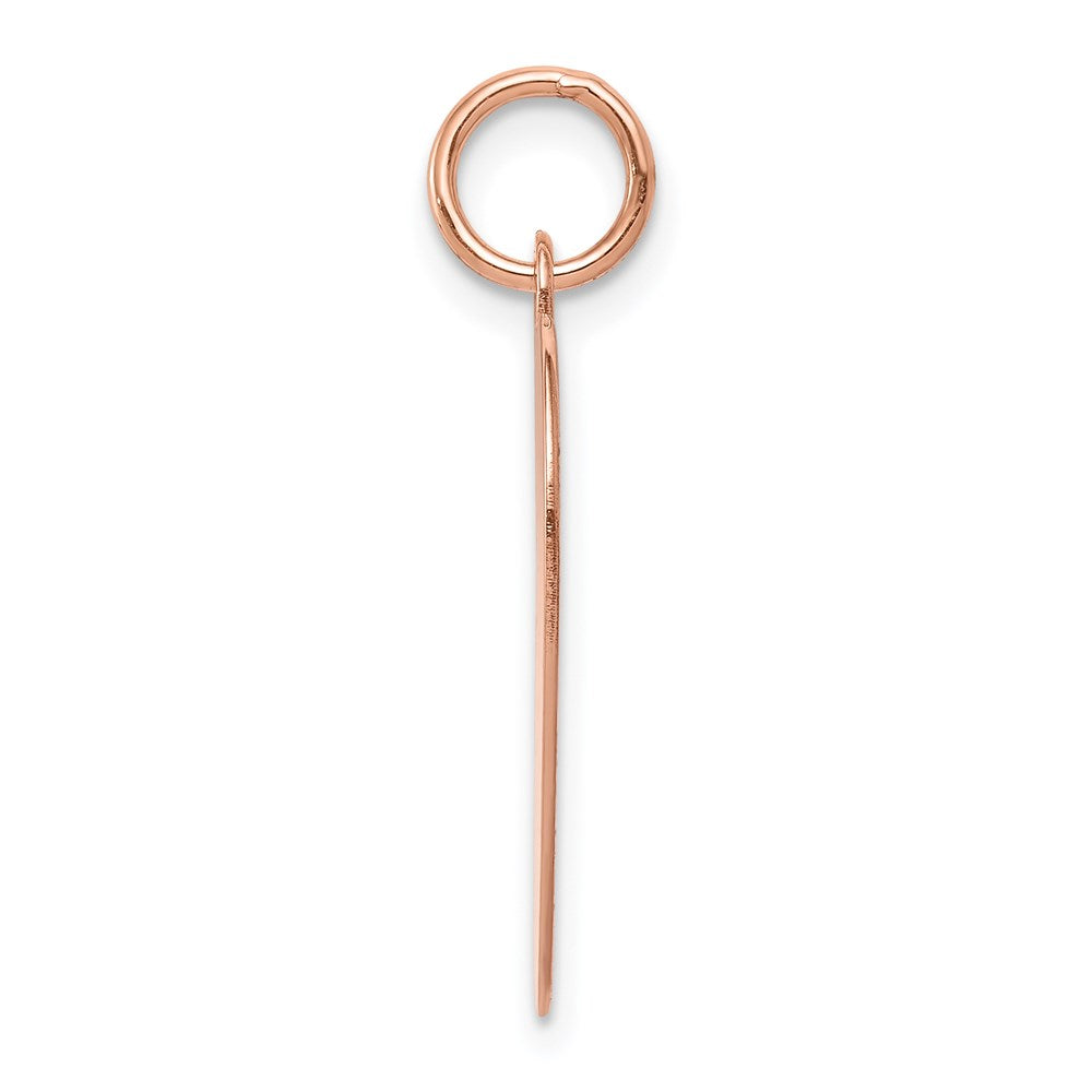 14k Rose Gold Plain .027 Gauge Engraveable Heart 21x20mm Disc Charm