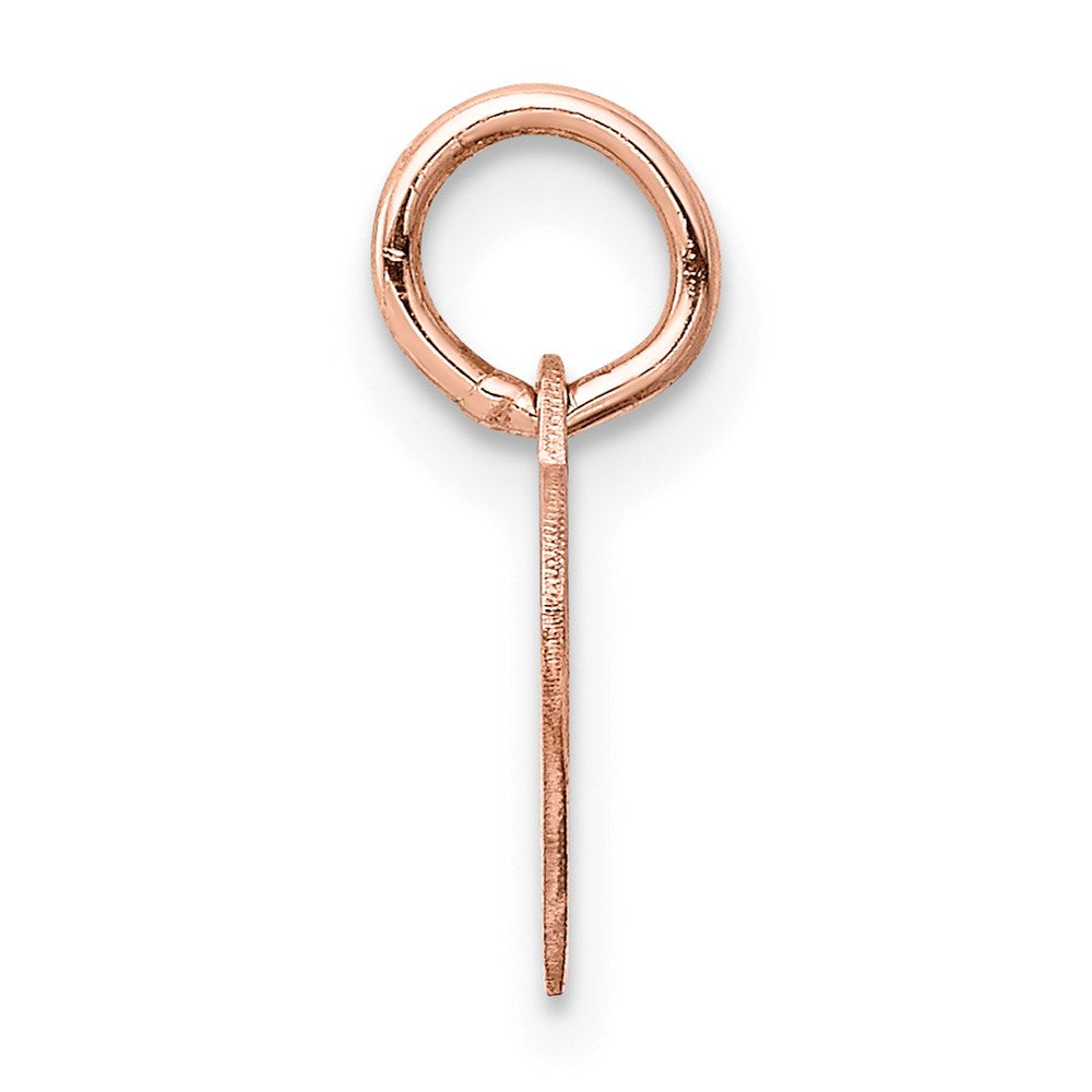 14k Rose Gold Plain .018 Gauge Engravable Heart 10mm Disc Charm