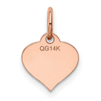 14k Rose Gold Plain .018 Gauge Engravable Heart 10mm Disc Charm