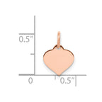 14k Rose Gold Plain .018 Gauge Engravable Heart 10mm Disc Charm