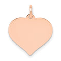 14k Rose Gold Plain .013 Gauge Engravable Heart 16x17mm Disc Charm