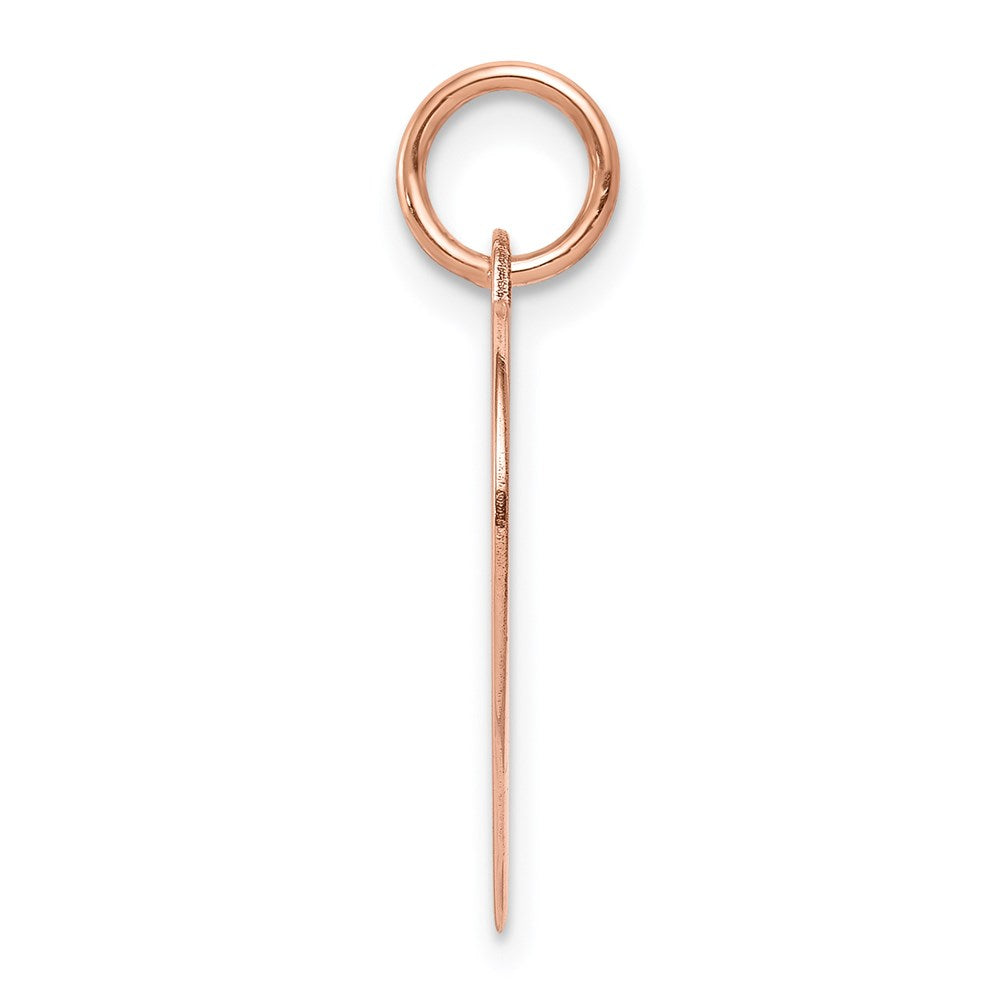 14k Rose Gold Plain .018 Gauge Engravable Heart 19x18mm Disc Charm