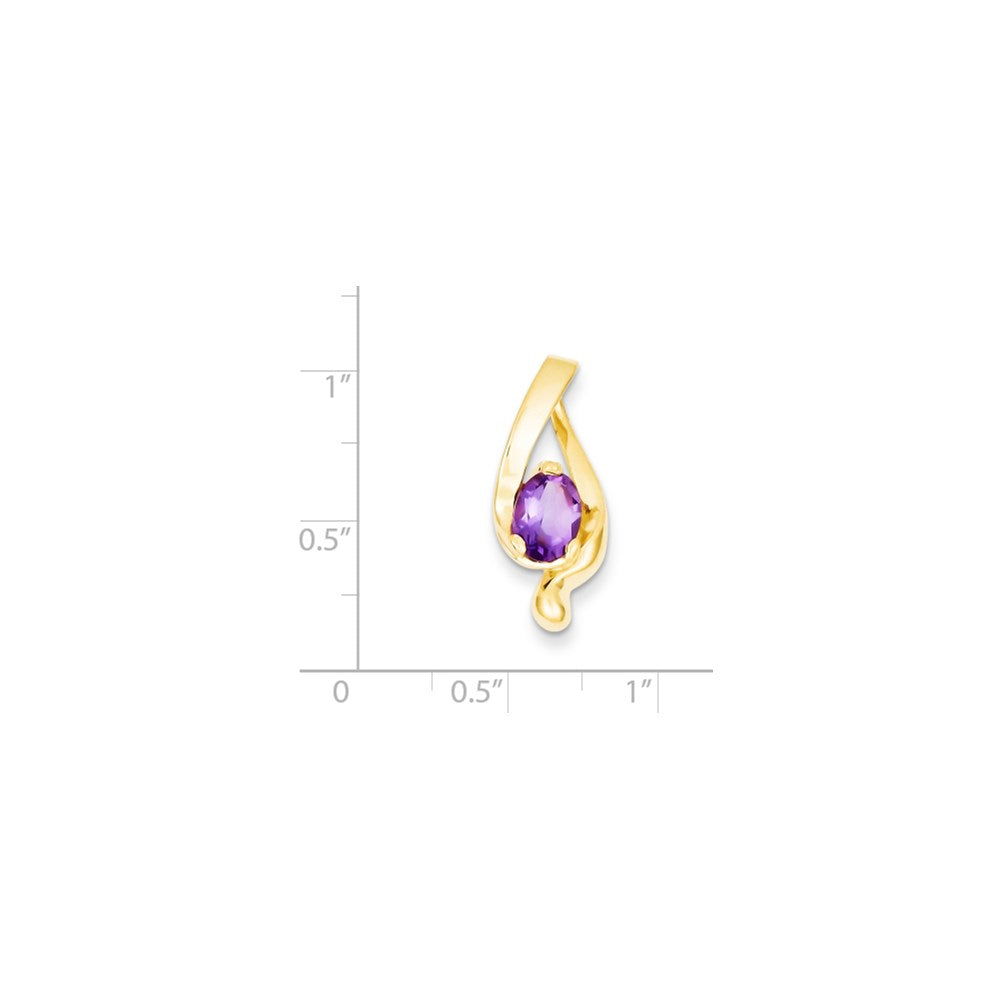 14k 8x6mm Oval Amethyst slide